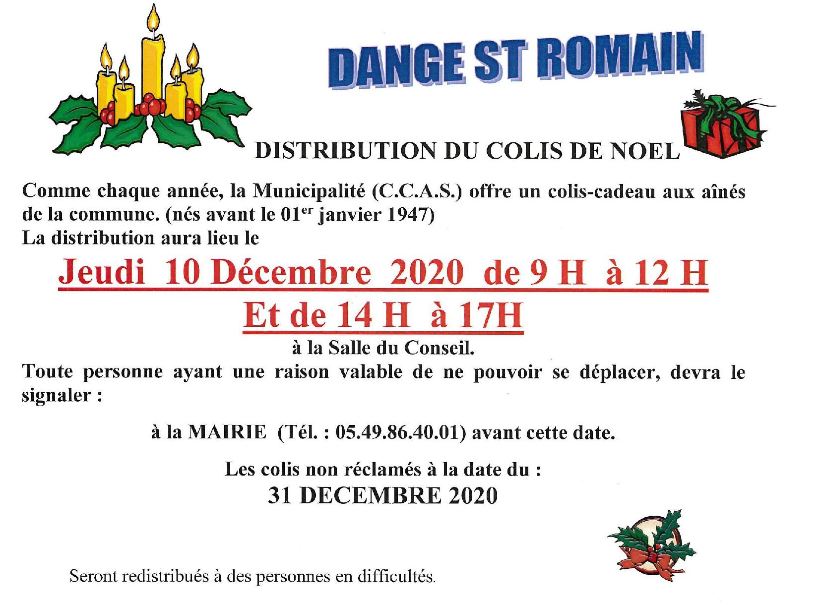 La distribution des colis de Noël a commencé – Ville de Saint-Rémy