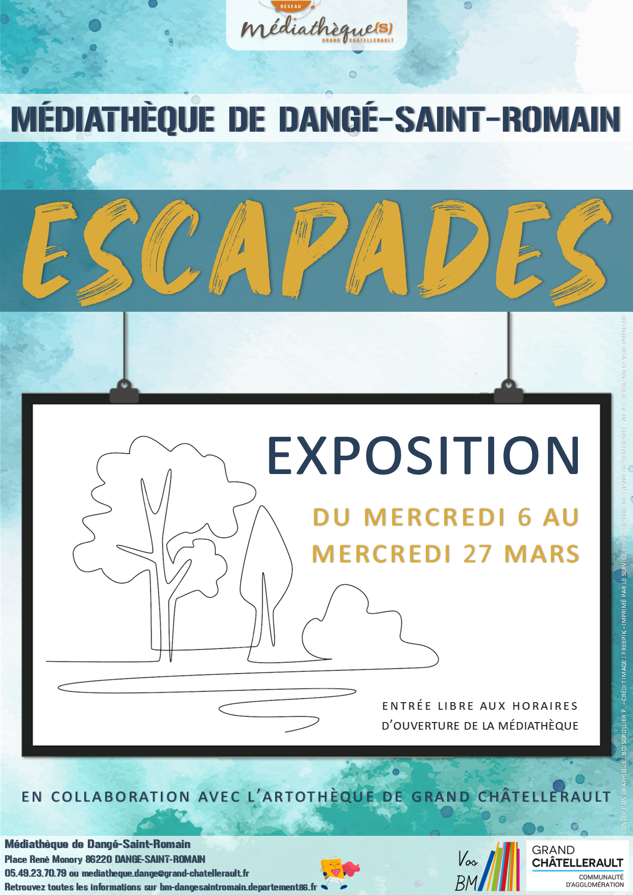 EXPO ESCAPADES DU 06/03 AU 27/03 @ MÉDIATHÈQUE