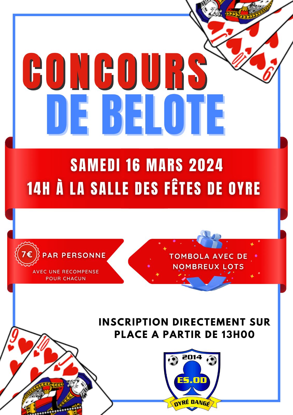 CONCOURS DE BELOTE - LE 16/03 - ESOD FOOT @ SALLE DES FÊTES