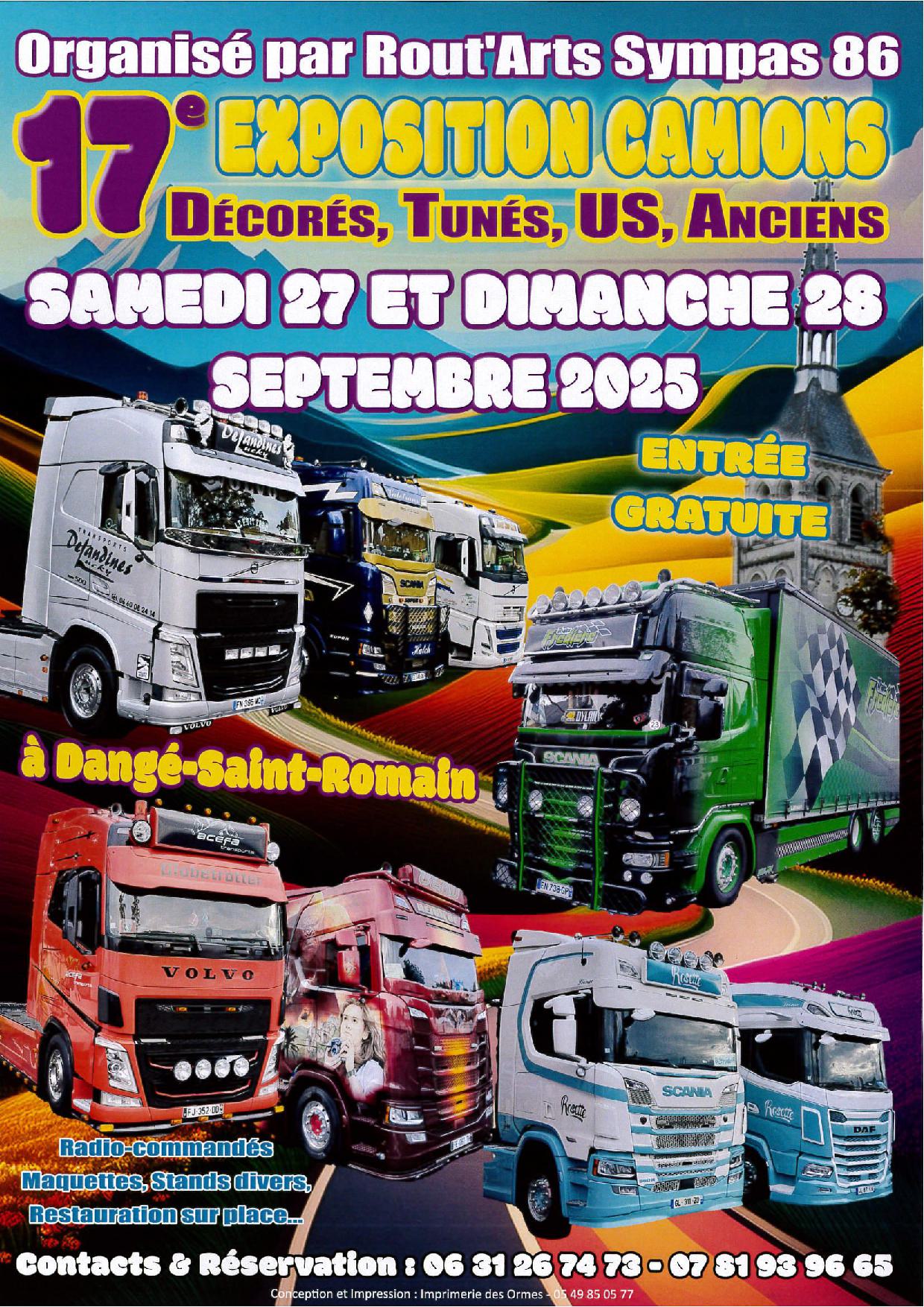 17ème EXPOSITION DE CAMIONS DÉCORÉS - LES 27 ET 28 SEPTEMBRE 2025 - ROUT'ARTS SYMPAS 86 @ CENTRE BOURG 