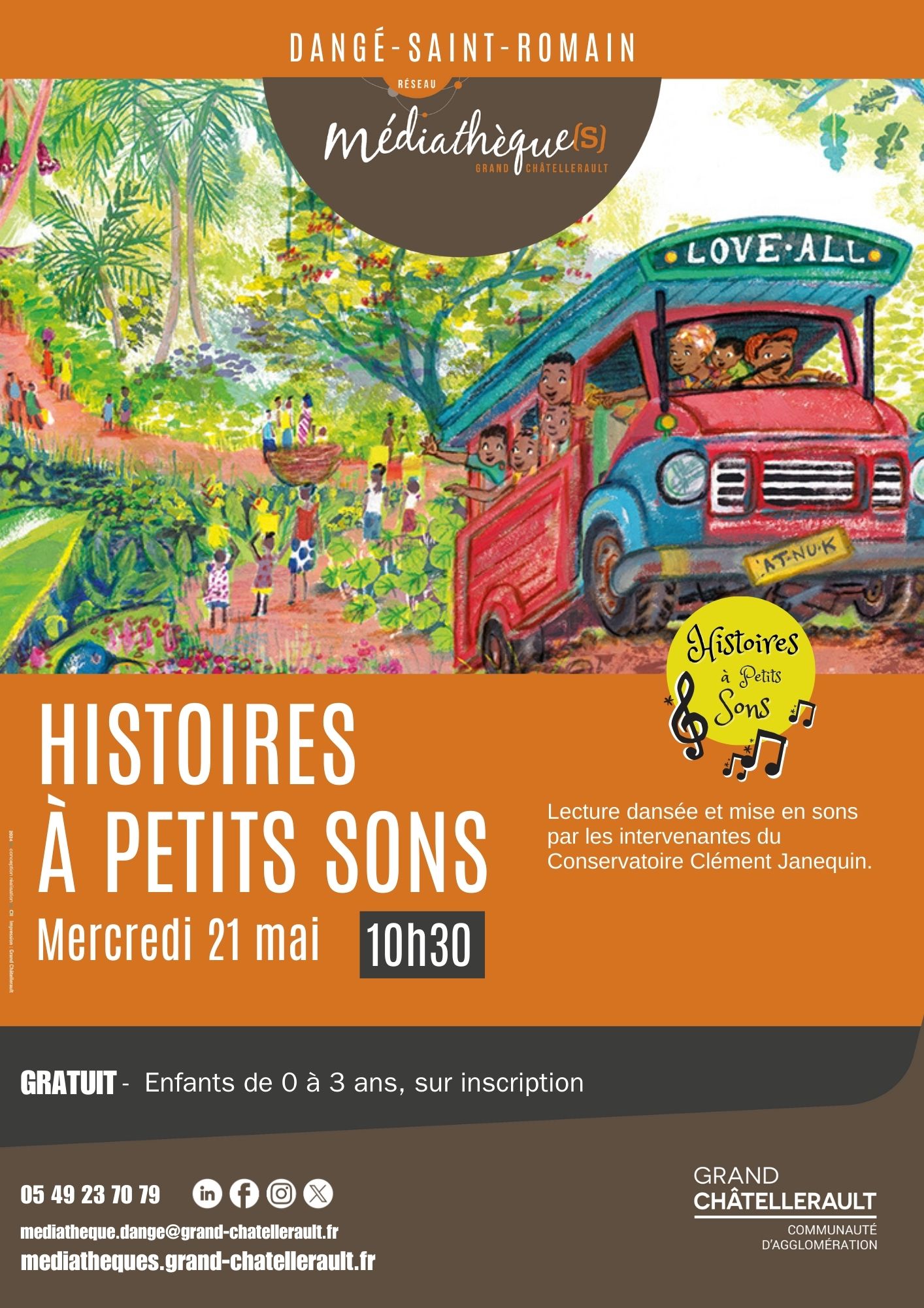 HISTOIRES À PETITS SONS - LE 21/05 - MÉDIATHÈQUE @ MÉDIATHÈQUE