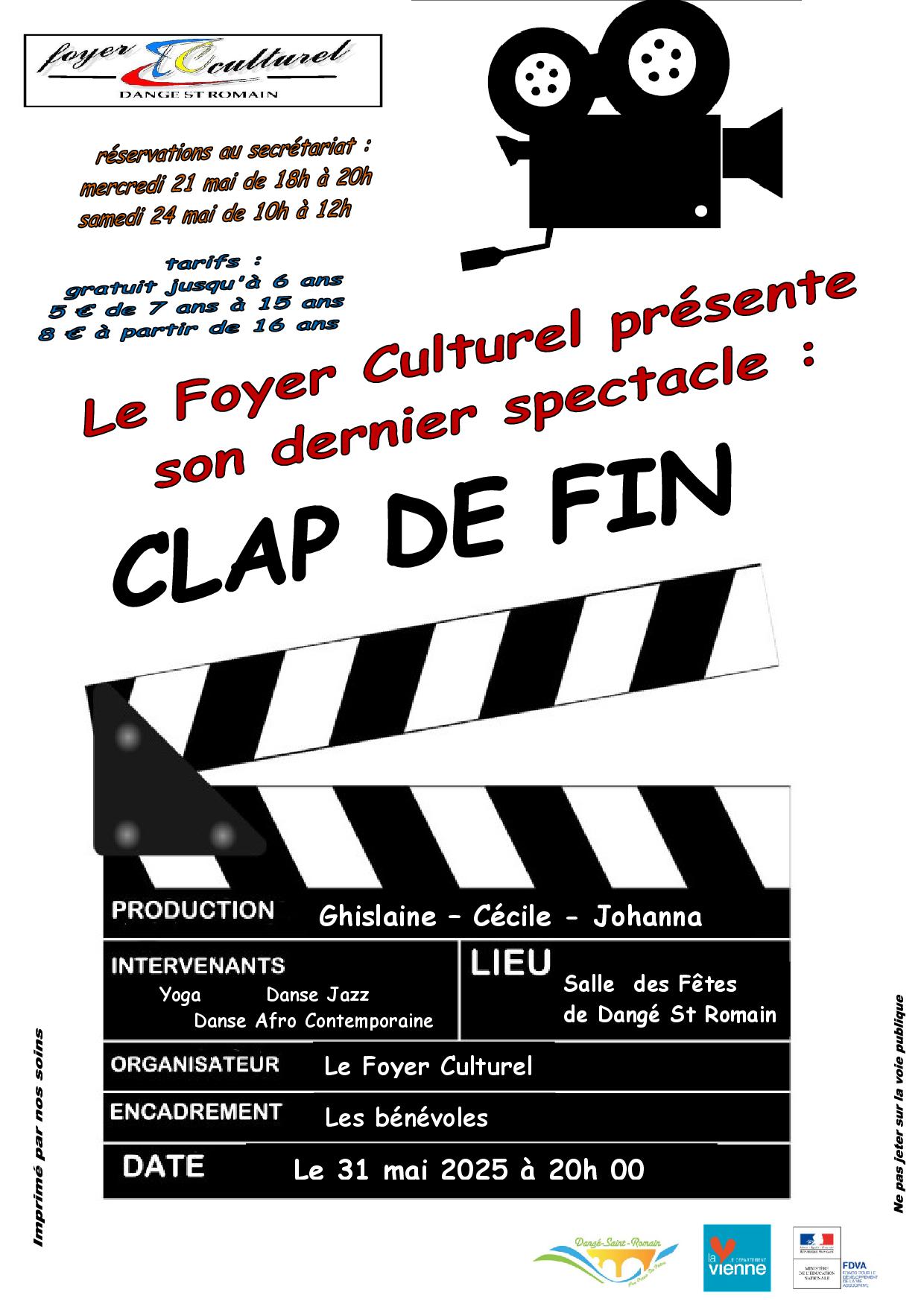 SPECTACLE DE DANSE - LE 31/05 - FOYER CULTUREL @ SALLE DES FÊTES