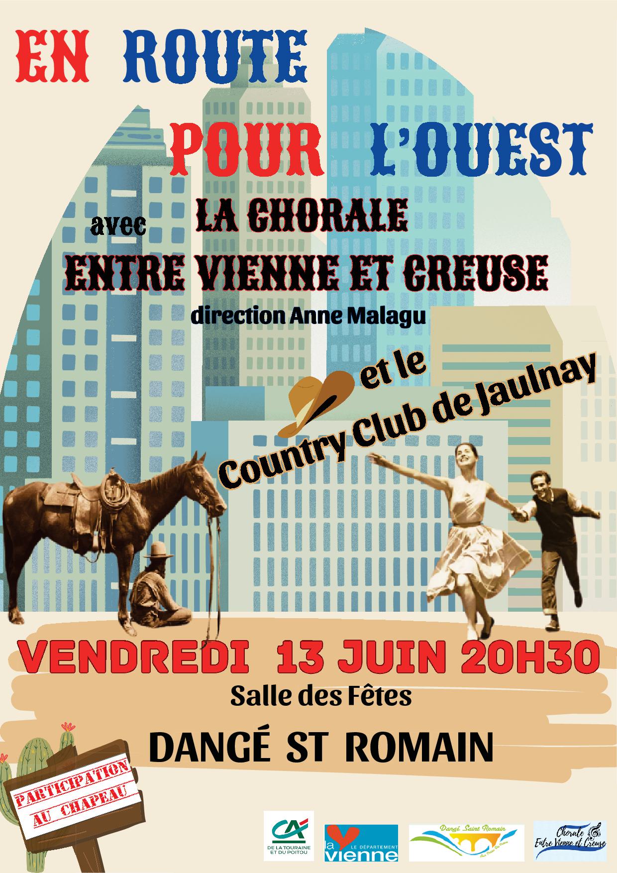 EN ROUTE VERS L'OUEST - LE 13/06 - CHORALE "ENTRE VIENNE ET CREUSE" @ SALLE DES FÊTES