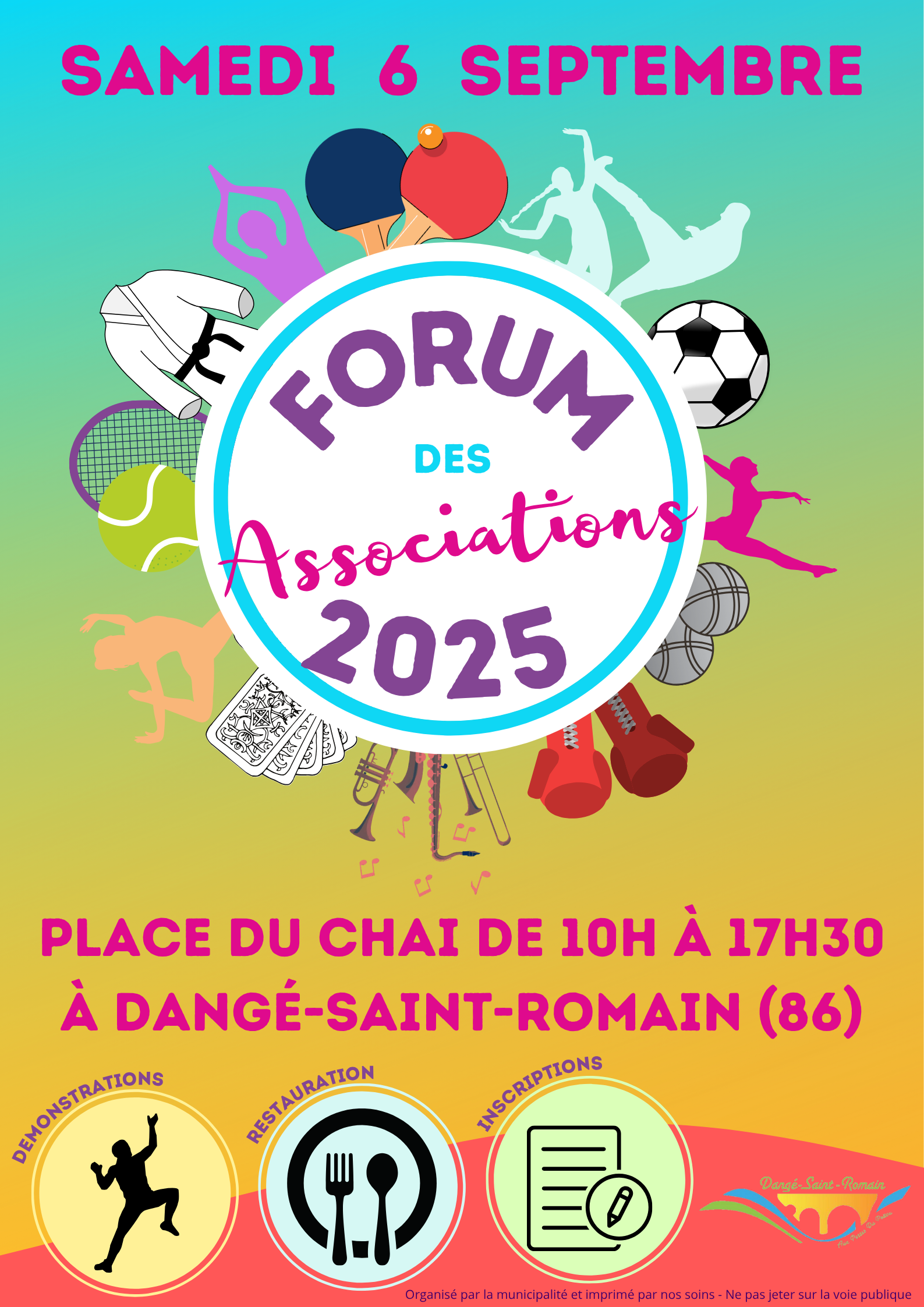 FORUM DES ASSOCIATIONS - LE 06/09 @ PLACES DES MAGNOLIAS ET DU CHAI | Dangé-Saint-Romain | Nouvelle-Aquitaine | France