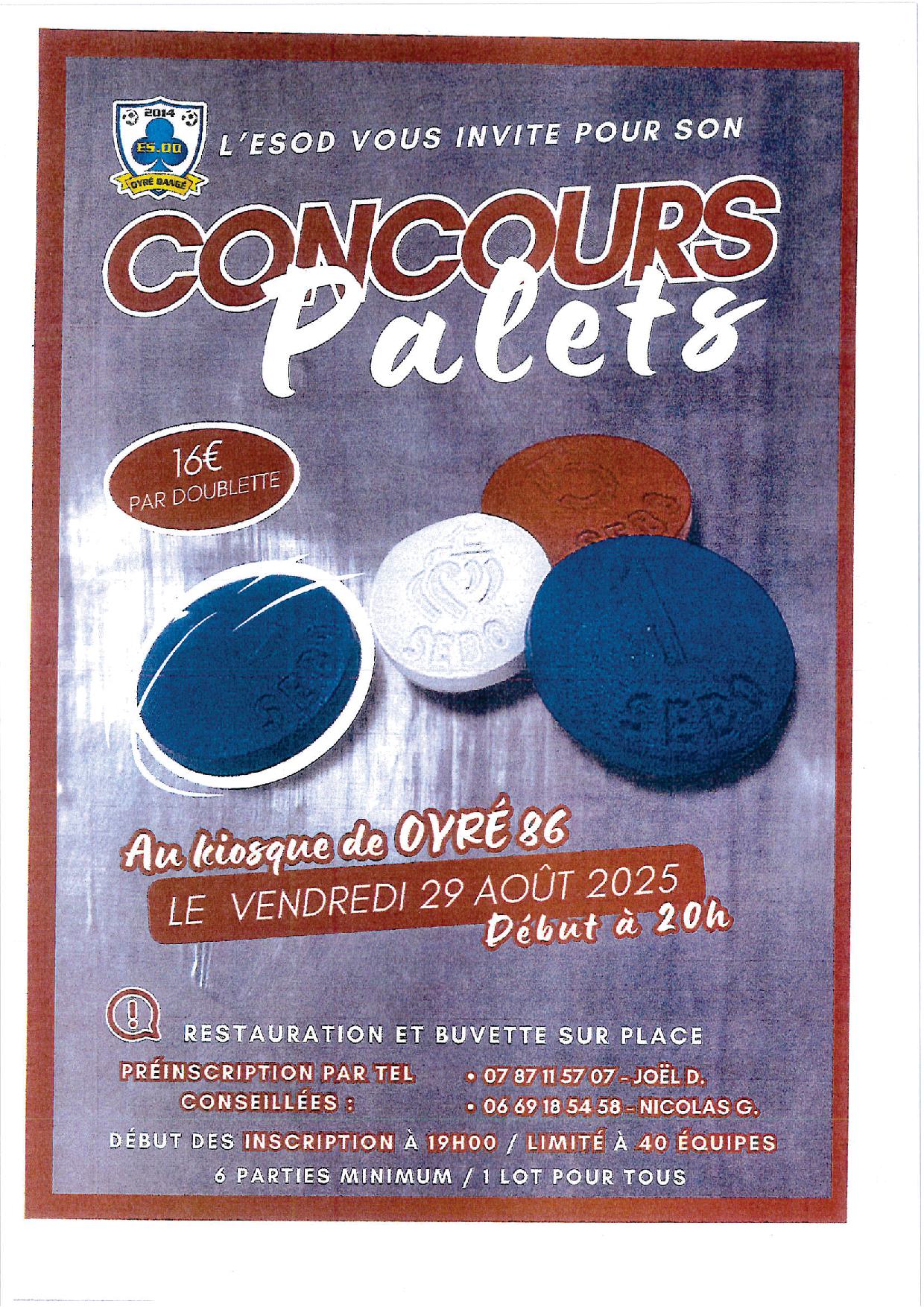 CONCOURS DE PALET - LE 29/08 - ESOD FOOT @ AU KIOSQUE | Oyré | Nouvelle-Aquitaine | France