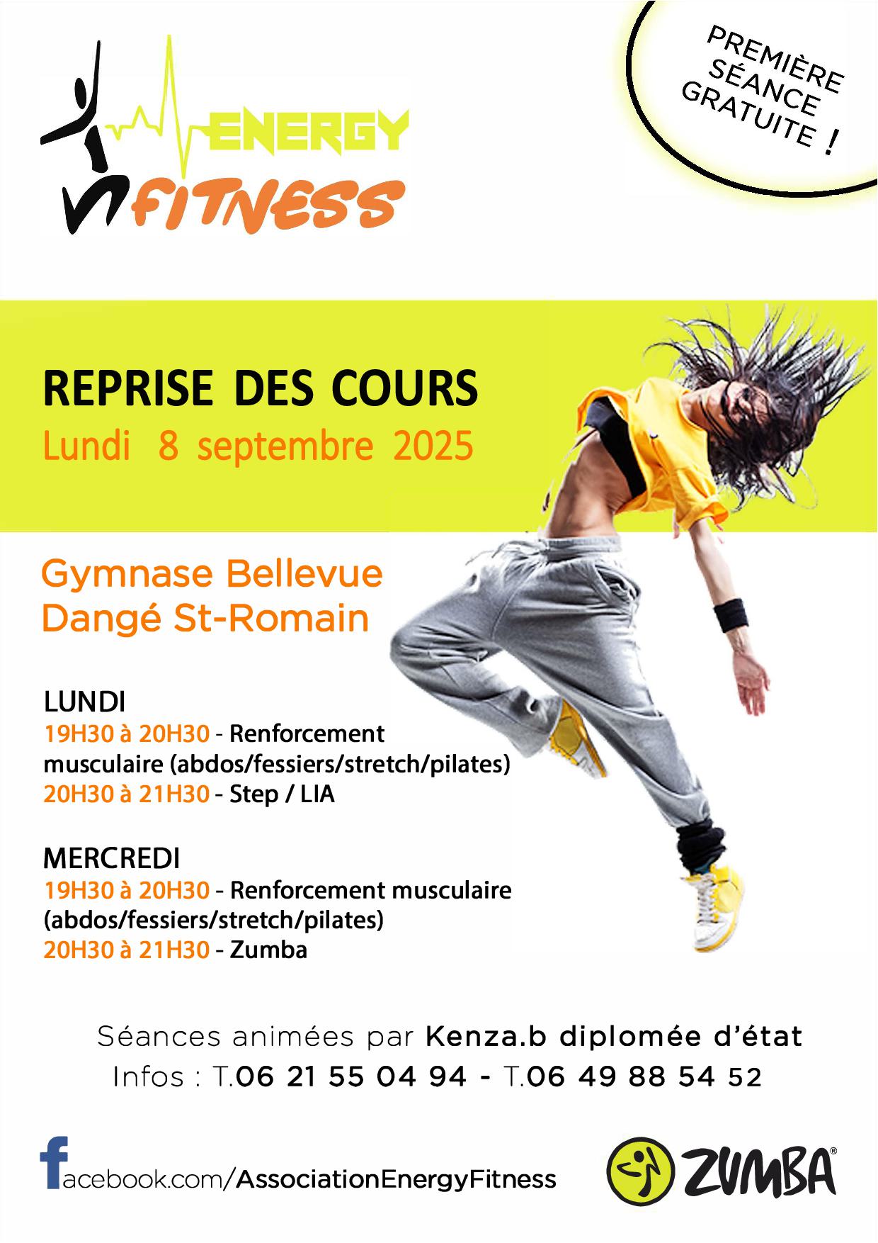 REPRISE DES COURS LE 08/09 - ENERGY FITNESS @ GYMNASE BELLEVUE | Dangé-Saint-Romain | Nouvelle-Aquitaine | France