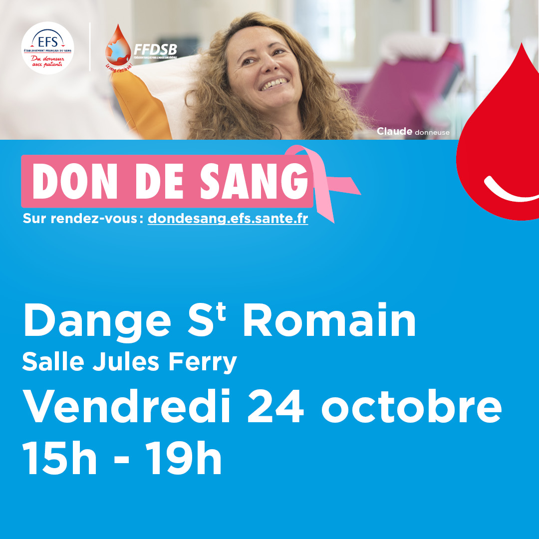 DON DU SANG - LE 24/10 - DSB @ SALLE JULES FERRY | Dangé-Saint-Romain | Nouvelle-Aquitaine | France
