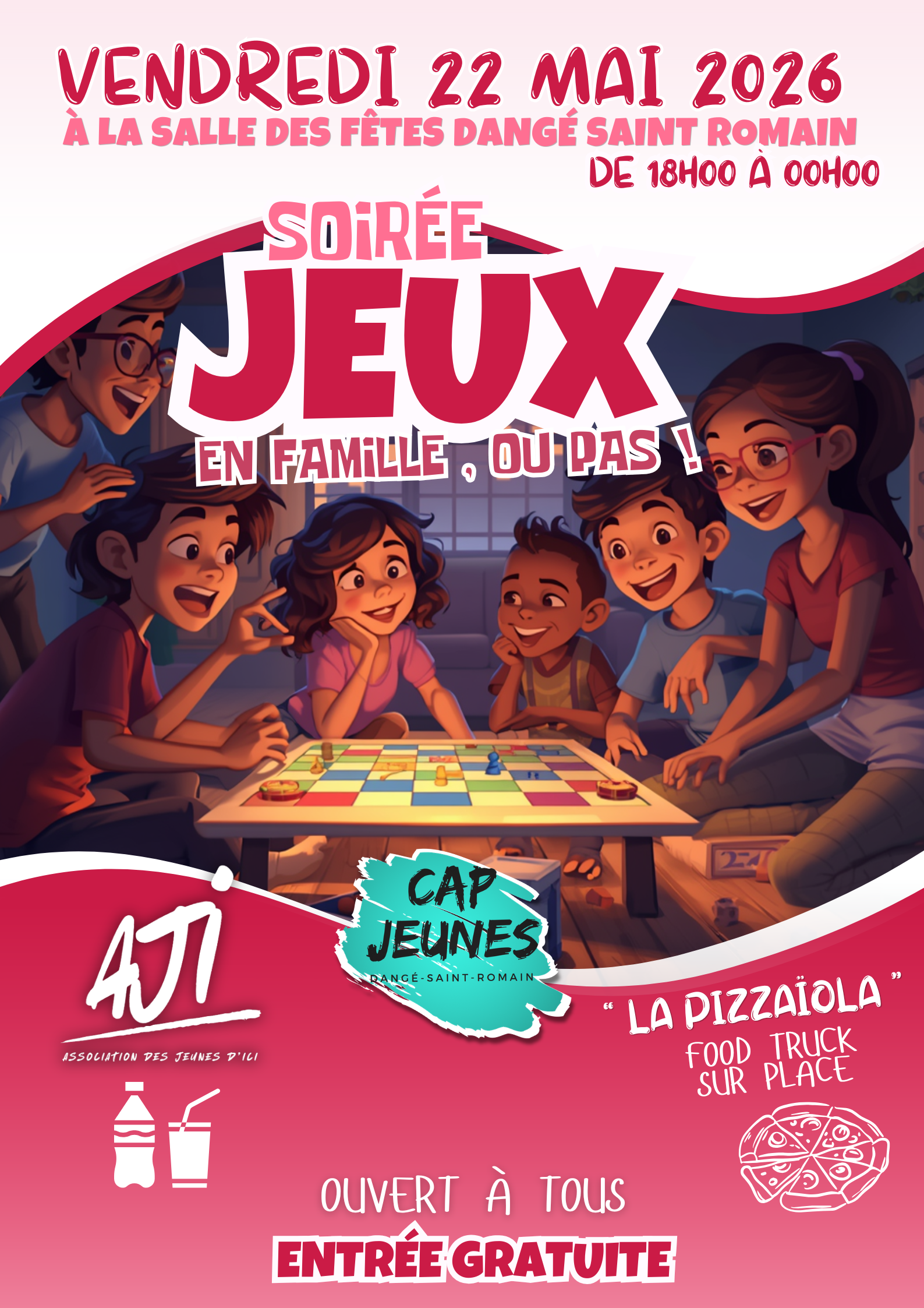 SOIRÉE JEUX EN FAMILLE - LE 22/05 - CAP JEUNES @ SALLE DES FÊTES | Dangé-Saint-Romain | Nouvelle-Aquitaine | France