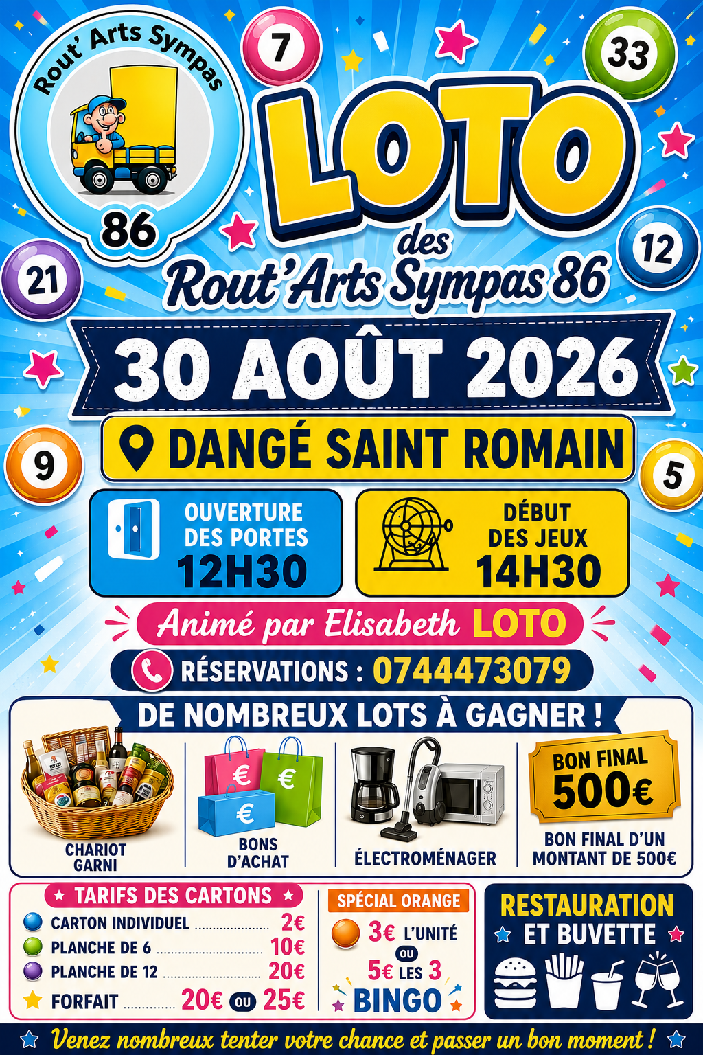 LOTO LE 30 AOÛT - RAS 86 @ SALLE DES FÊTES | Dangé-Saint-Romain | Nouvelle-Aquitaine | France
